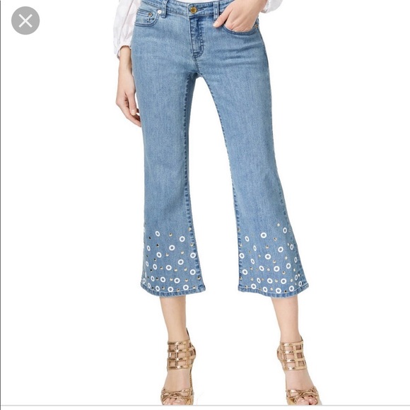 🌸Sale🌸 Michael Kors Jeans Embl Izzy Cropped Flare Slim Women's JS99CPL6TW - Picture 3 of 8